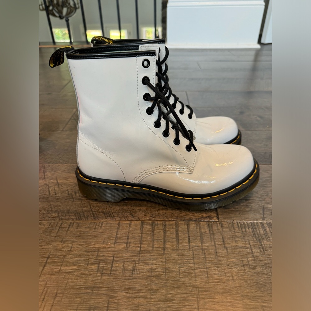 Dr. Martens White Combat Boots - Picture 2 of 6
